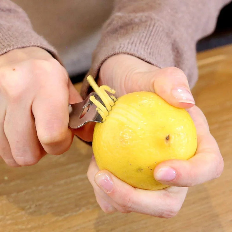 Stainless Steel Lemon Zester with Channel Knife & Hanging Loop – Citrus Zester Grater – Ideal for Lemon, Lime & Orange Zest