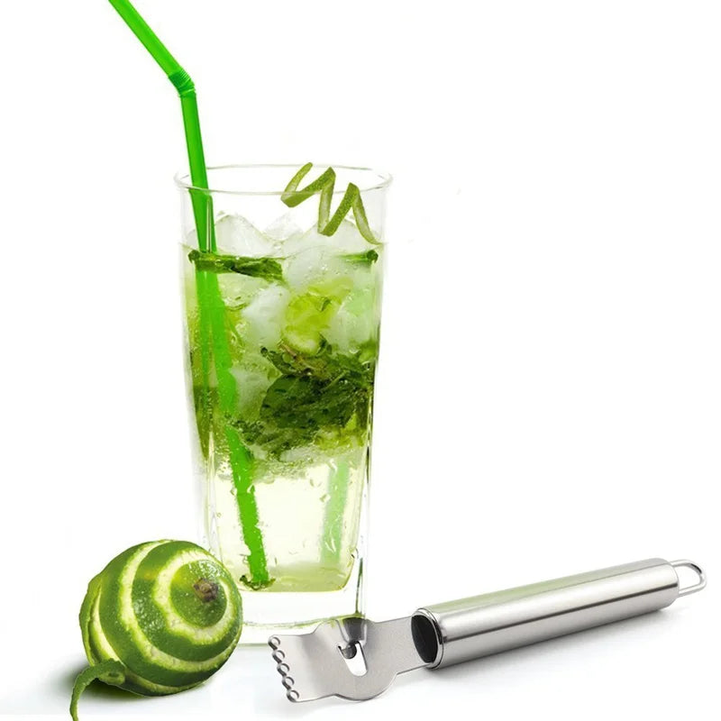 Stainless Steel Lemon Zester with Channel Knife & Hanging Loop – Citrus Zester Grater – Ideal for Lemon, Lime & Orange Zest