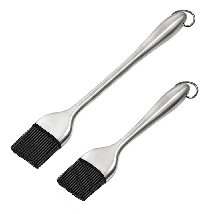 Silicone BBQ Basting Brush with Stainless Steel Handle – Pastry & Oil Brush for Grilling & Roasting – Best for Marinades, Glazes & Butter – Available in 20cm & 30cm