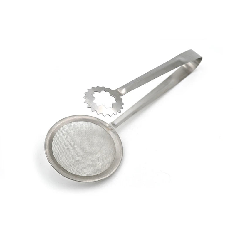 Stainless Steel Frying Oil Strainer Tong Clip – Fine Mesh Filter Spoon & Food Tongs – Best for Frying, Blanching & Serving