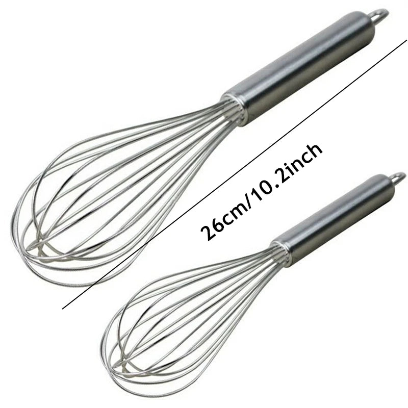 10 Inch Stainless Steel Egg Whisk – Hand Whisk & Stirrer for Eggs, Cream & Milk – Best for Beating, Whipping & Mixing