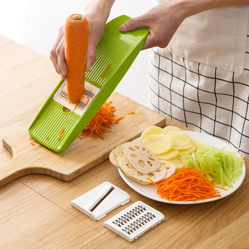Stainless Steel Mandoline Slicer with 3 Blades – Julienne Vegetable Slicer & Cutter – Best for Potatoes, Carrots & Cucumbers