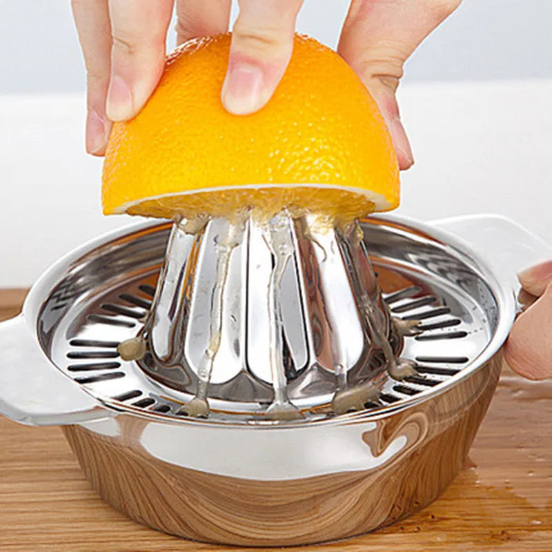 Stainless Steel Lemon Squeezer Cup with Reamer – Manual Citrus Juicer for Lemons & Oranges – Great for Fresh Juice & Cooking