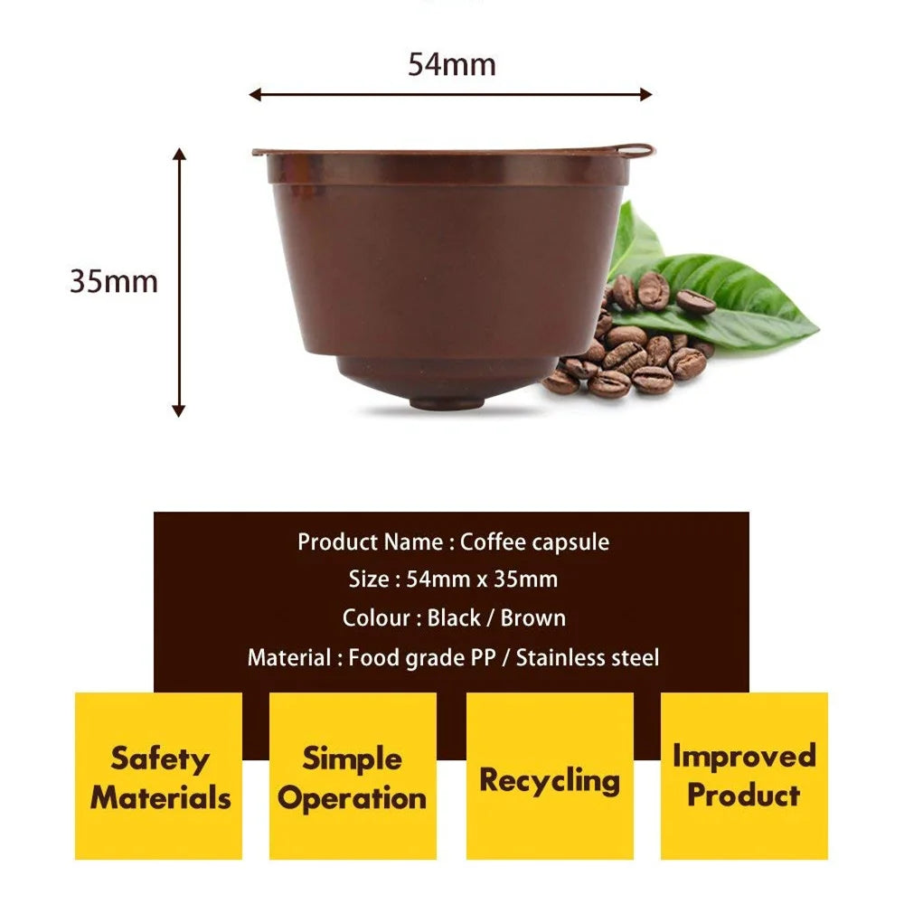 Refillable Reusable Coffee Capsules – BPA-Free Coffee Pods with Stainless Steel Filter – Great for Using Your Own Ground Coffee