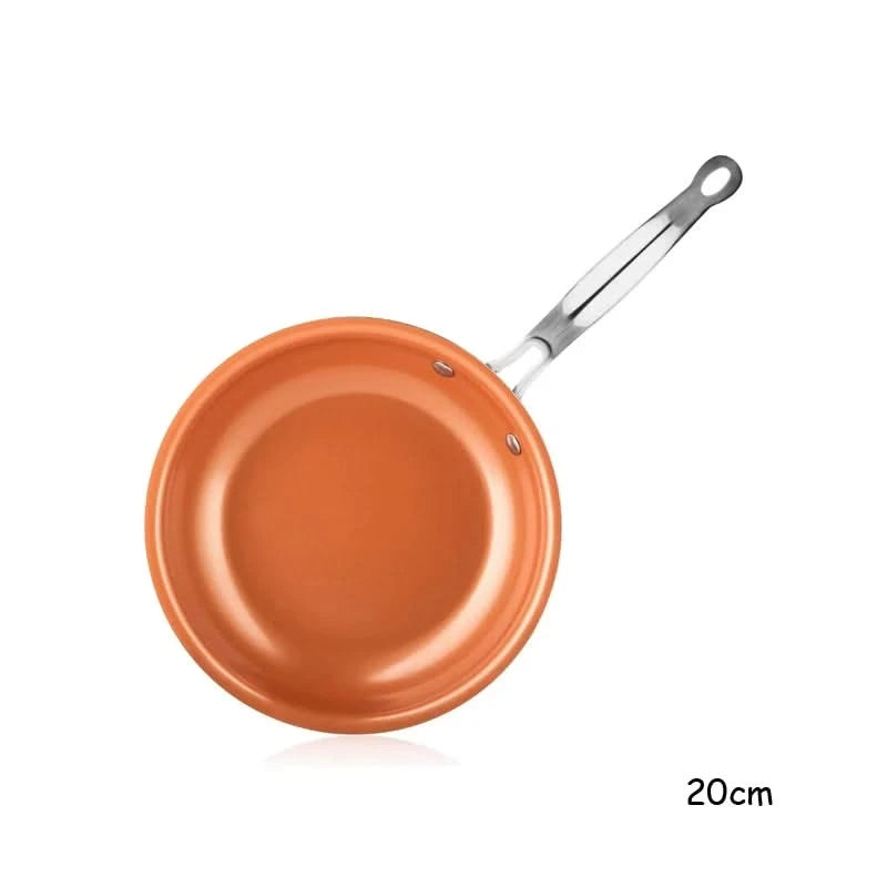 Non-Stick Frying Pan with Ceramic Titanium Coating Frying Pan Round Copper for Effortless Cooking and Easy Maintenance