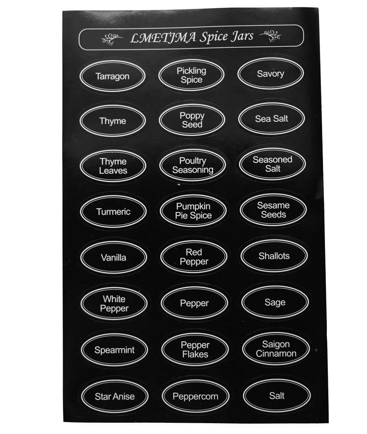 Magnetic Stainless Steel Spice Jars with Labels & Chalk Pen – Seasoning Tins & Spice Storage – Best for Fridge & Metal Boards – Available in 8 to 24 Pieces