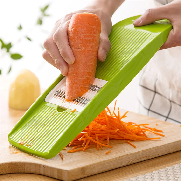 Stainless Steel Mandoline Slicer with 3 Blades – Julienne Vegetable Slicer & Cutter – Best for Potatoes, Carrots & Cucumbers
