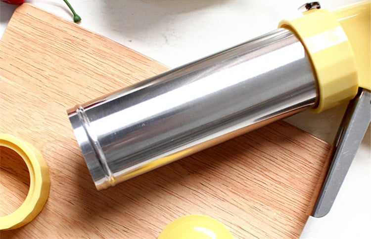 Stainless Steel Cookie Press Kit with 13 Discs & 8 Piping Nozzles – Biscuit Maker Gun & Cake Decorating Set – Great for Spritz Cookies & Icing