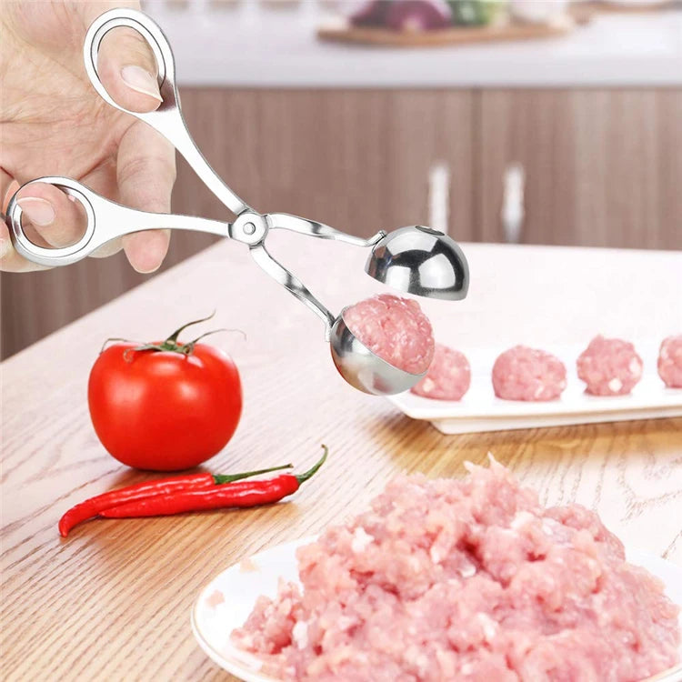 Stainless Steel Meatball Maker – Stuffed Meatball, Fish Ball & Rice Ball Scoop – Perfect for Meatballs, Rice Balls & Cake Pops – Available in Small & Large