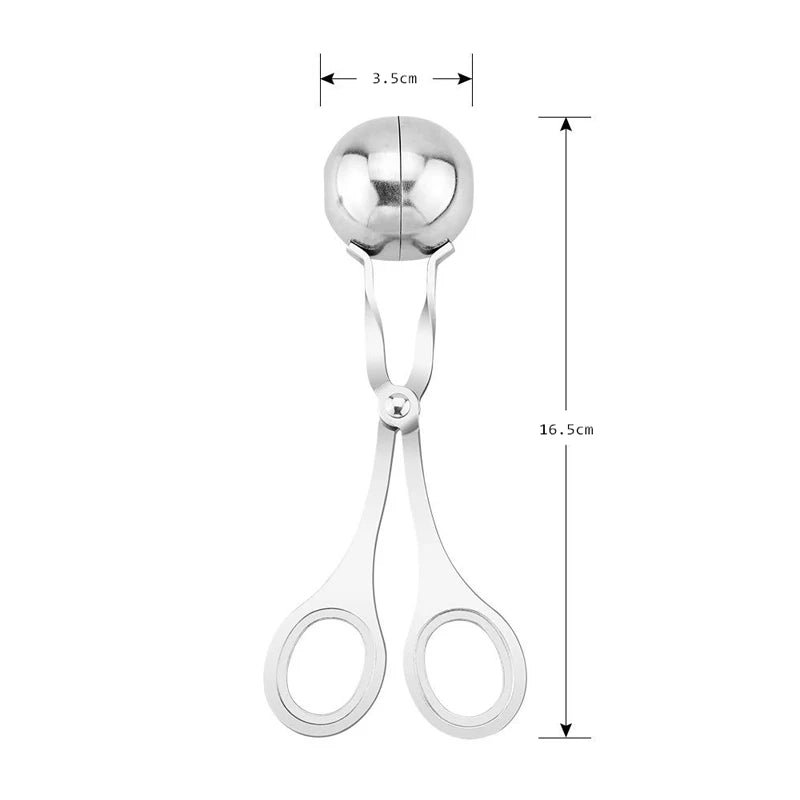 Stainless Steel Meatball Maker – Stuffed Meatball, Fish Ball & Rice Ball Scoop – Perfect for Meatballs, Rice Balls & Cake Pops – Available in Small & Large