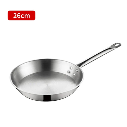 Stainless Steel Skillet with Comfortable Ergonomic Long Handle – Designed for Searing and Grilling Meats, Fish & Vegetables & Daily Pan-Based Dishes – Durable Skillet for Various Culinary Tasks