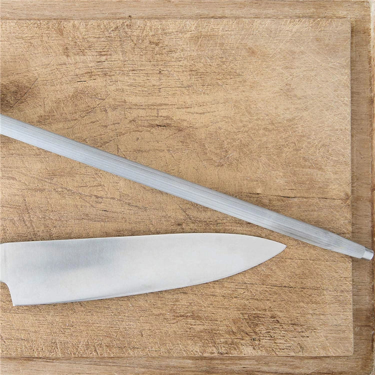 12 Inch Diamond Knife Sharpening Rod – Stainless Steel Honing Steel for Kitchen Knives – Great for Keeping Chef Knives Sharp