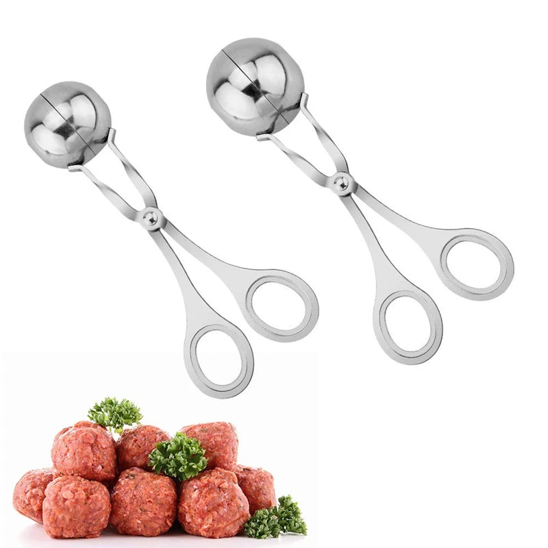 Stainless Steel Meatball Maker – Stuffed Meatball, Fish Ball & Rice Ball Scoop – Perfect for Meatballs, Rice Balls & Cake Pops – Available in Small & Large
