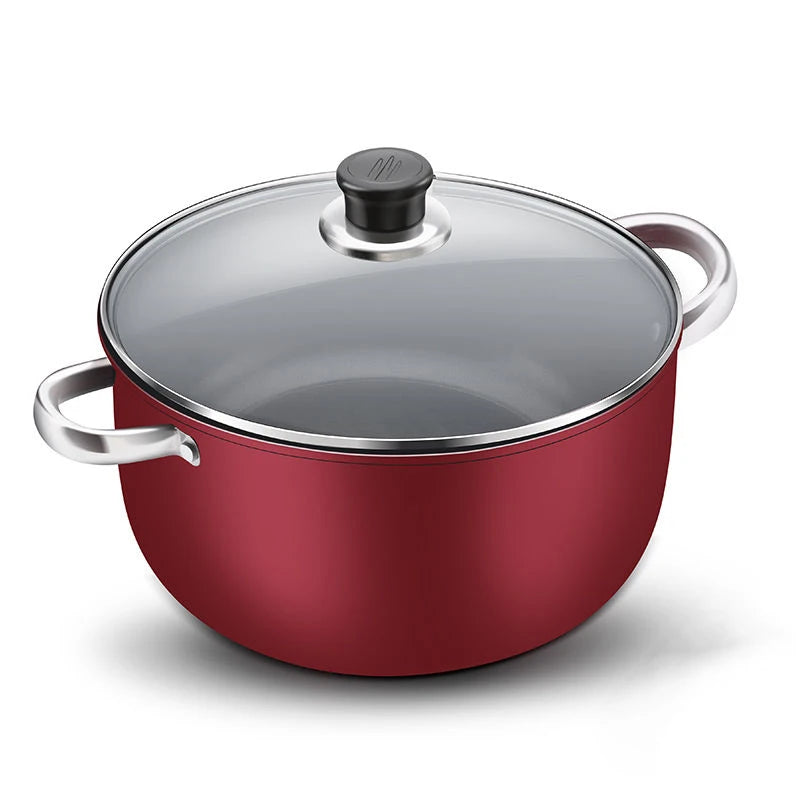 Soup Pot & Stock Pot with Lid – Thickened Base, Induction Compatible, Great for Soups, Stews, and Everyday Cooking