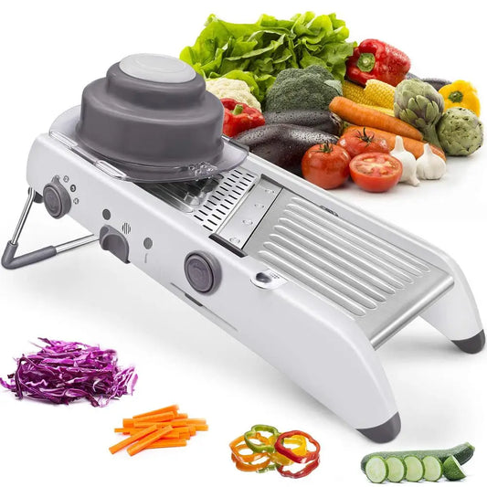 18-in-1 Adjustable Mandoline Slicer with Stainless Steel Blades
