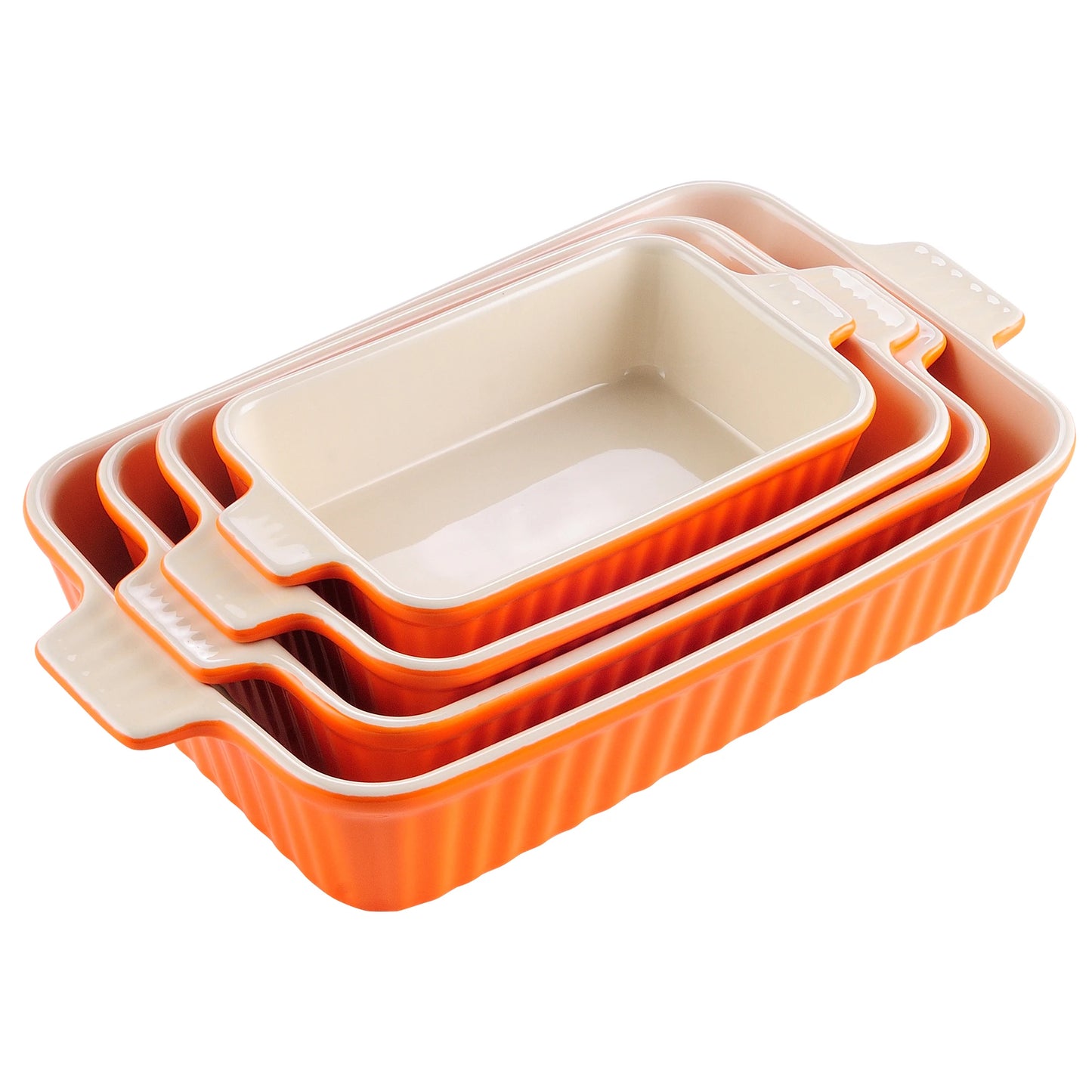 Ceramic Baking Dish Set of 4 ORANGE United Kingdom