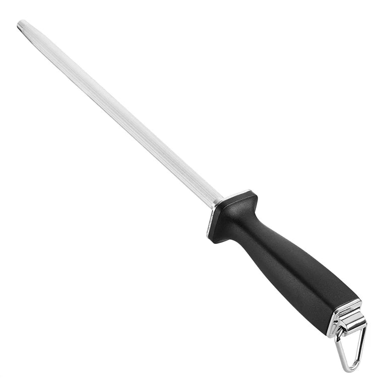 12 Inch Diamond Knife Sharpening Rod – Stainless Steel Honing Steel for Kitchen Knives – Great for Keeping Chef Knives Sharp