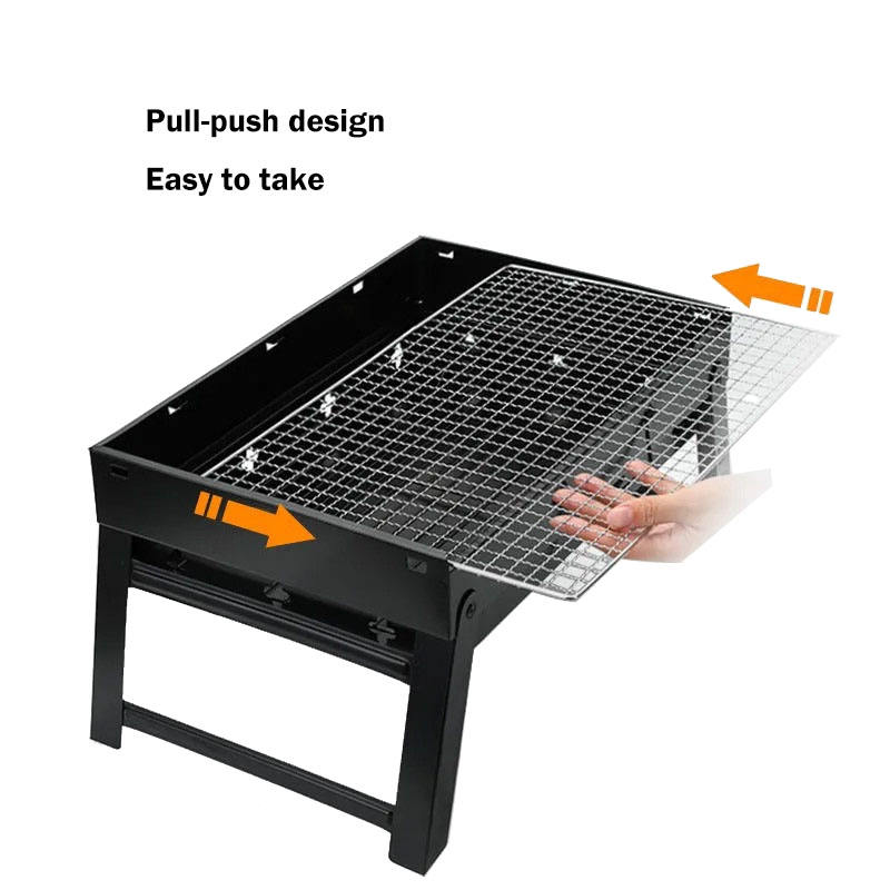 Portable Folding Charcoal Grill - Compact BBQ for Camping & Backyard