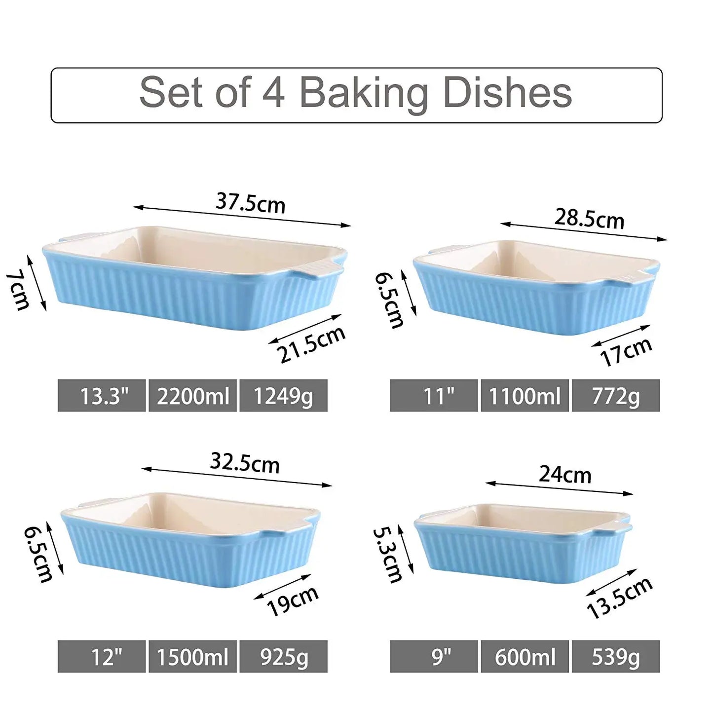 Ceramic Baking Dish Set of 4