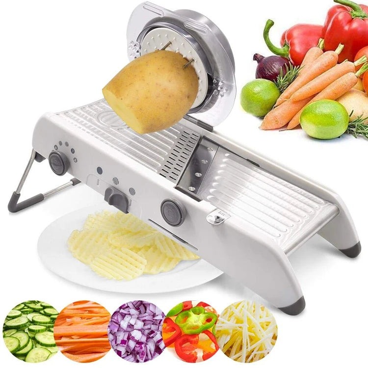 18-in-1 Adjustable Mandoline Slicer with Stainless Steel Blades
