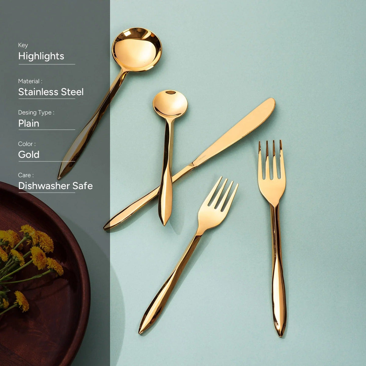 Set of 5 Cutlery with Pointed Handles
