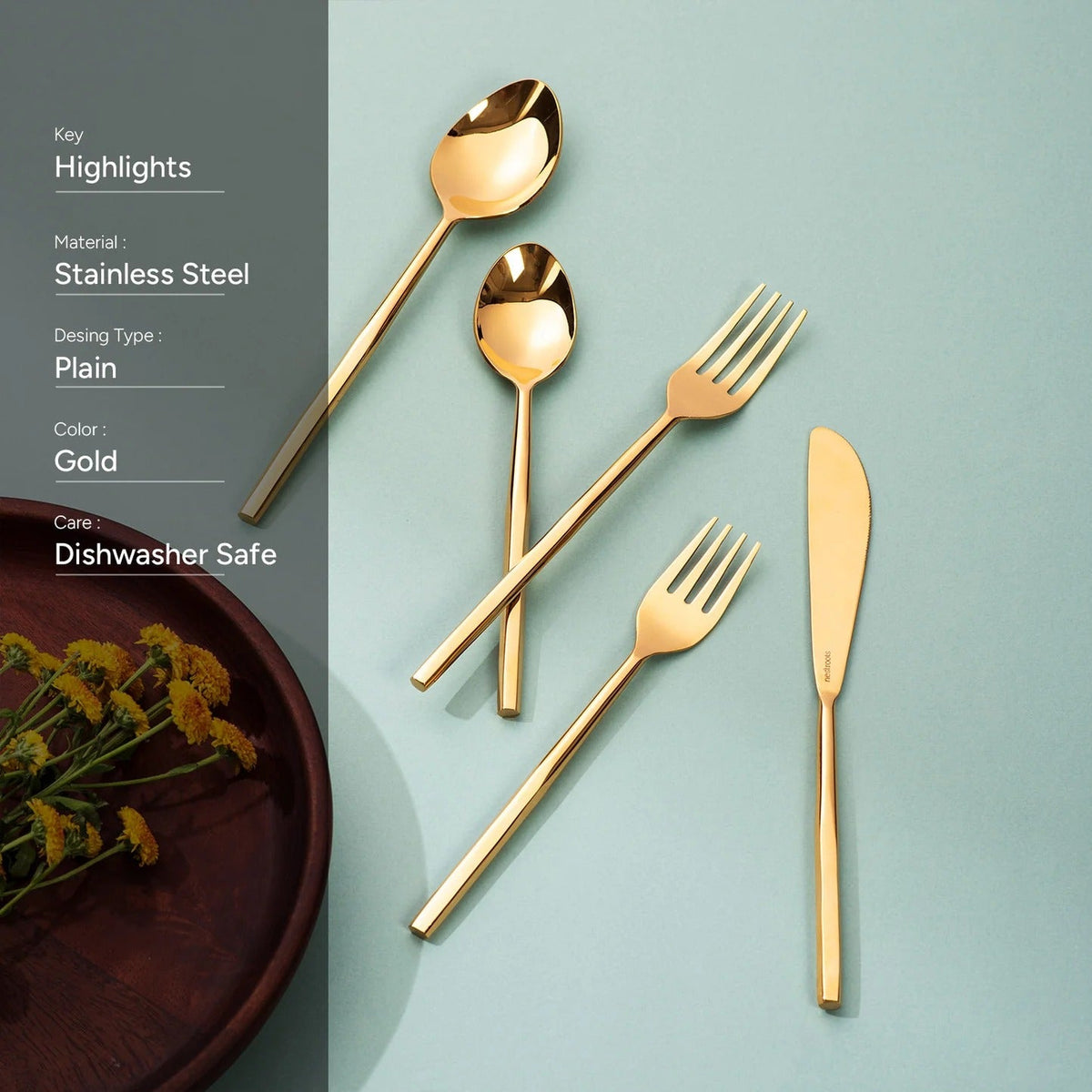 Set of 5 Cutlery with Stylish Handles - Design 2