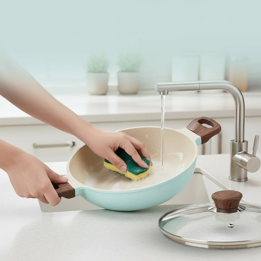 Deep Kadai CeraGreen Ceramic Non-Stick Induction Friendly