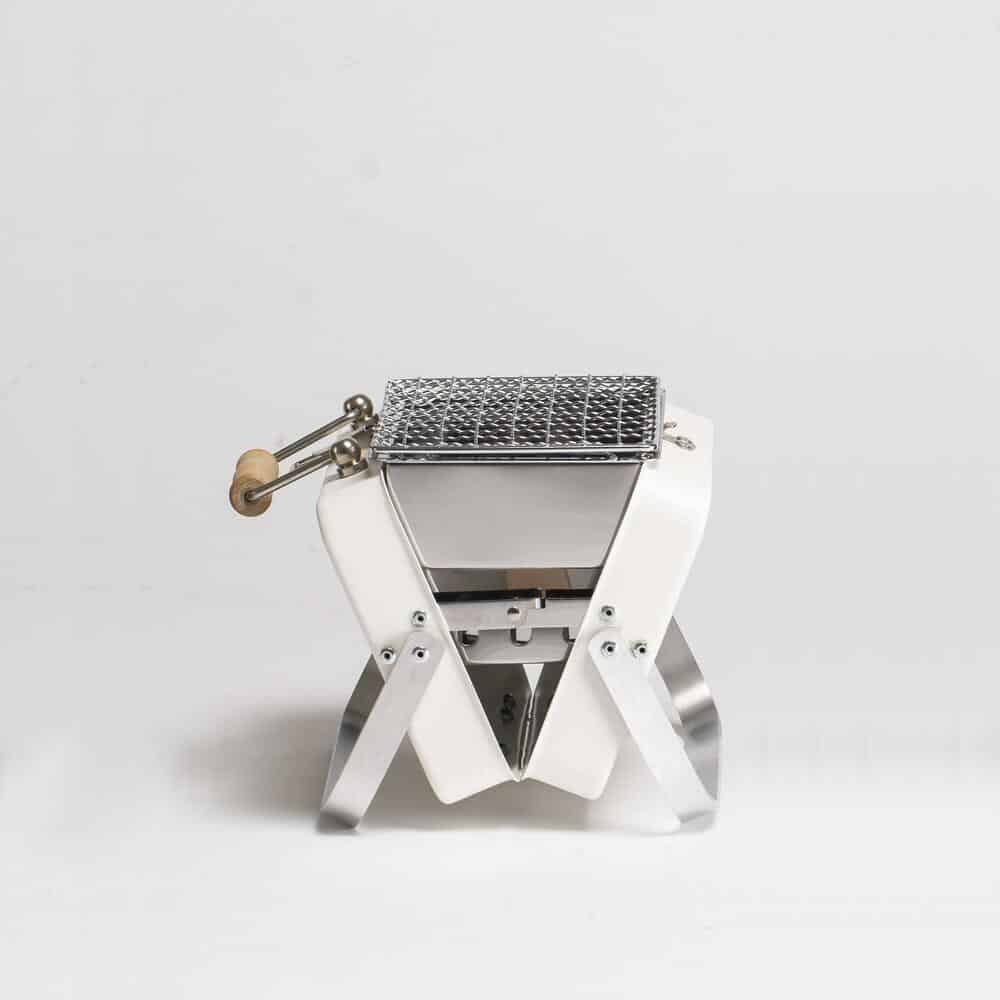 Small Charcoal Barbecue Grill in Matte White