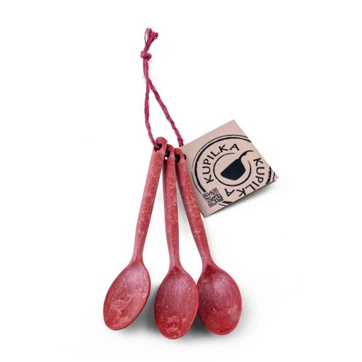 Tea Spoon Set Cranberry Red