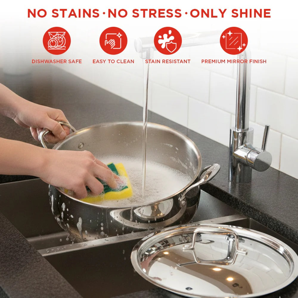 Triply Stainless Steel Shallow Pot