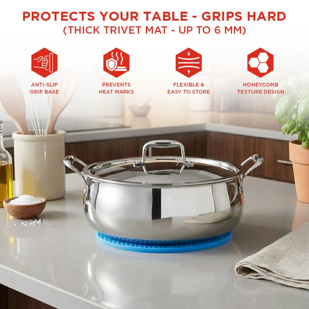 Triply Stainless Steel Shallow Pot