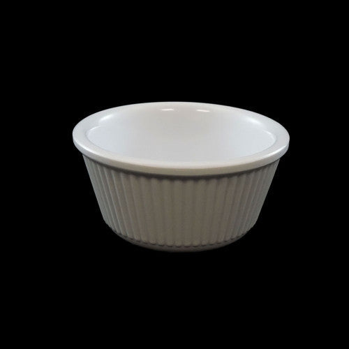 Fluted Melamine White Ramekin 89ml - Pack of 12