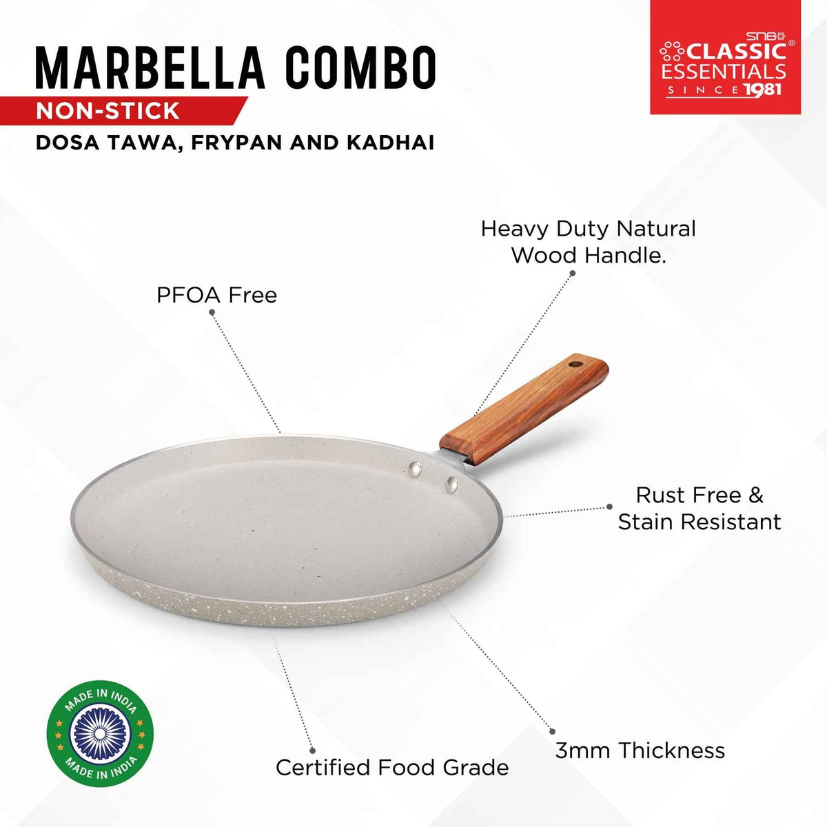 Combo Non-Stick Dosa Tawa Frypan and Kadhai