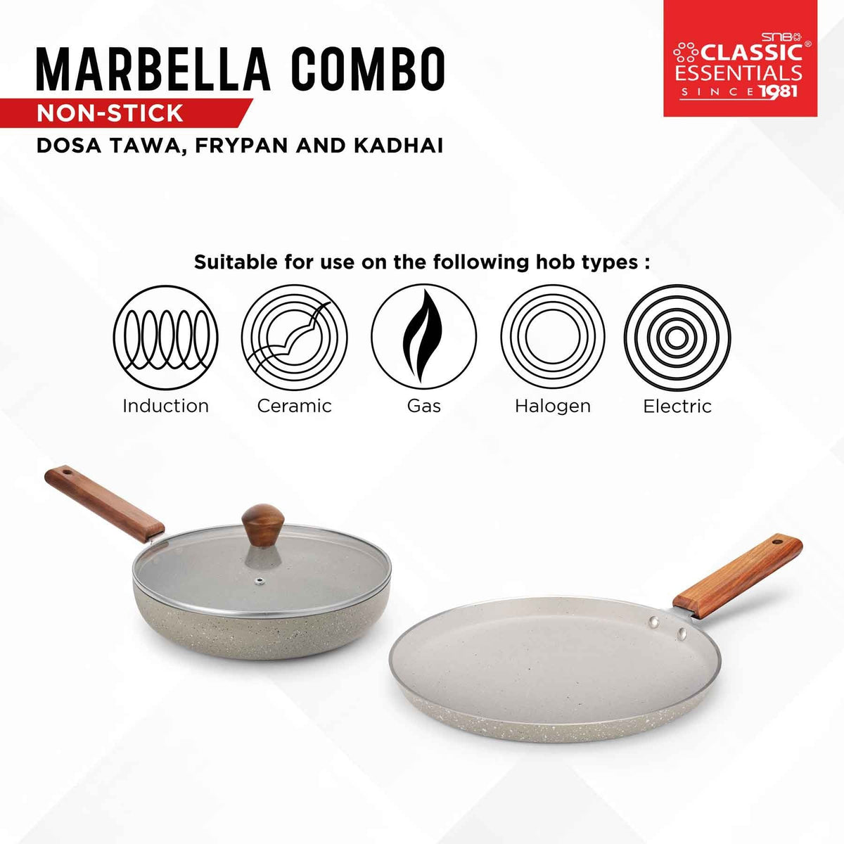Combo Non-Stick Dosa Tawa Frypan and Kadhai