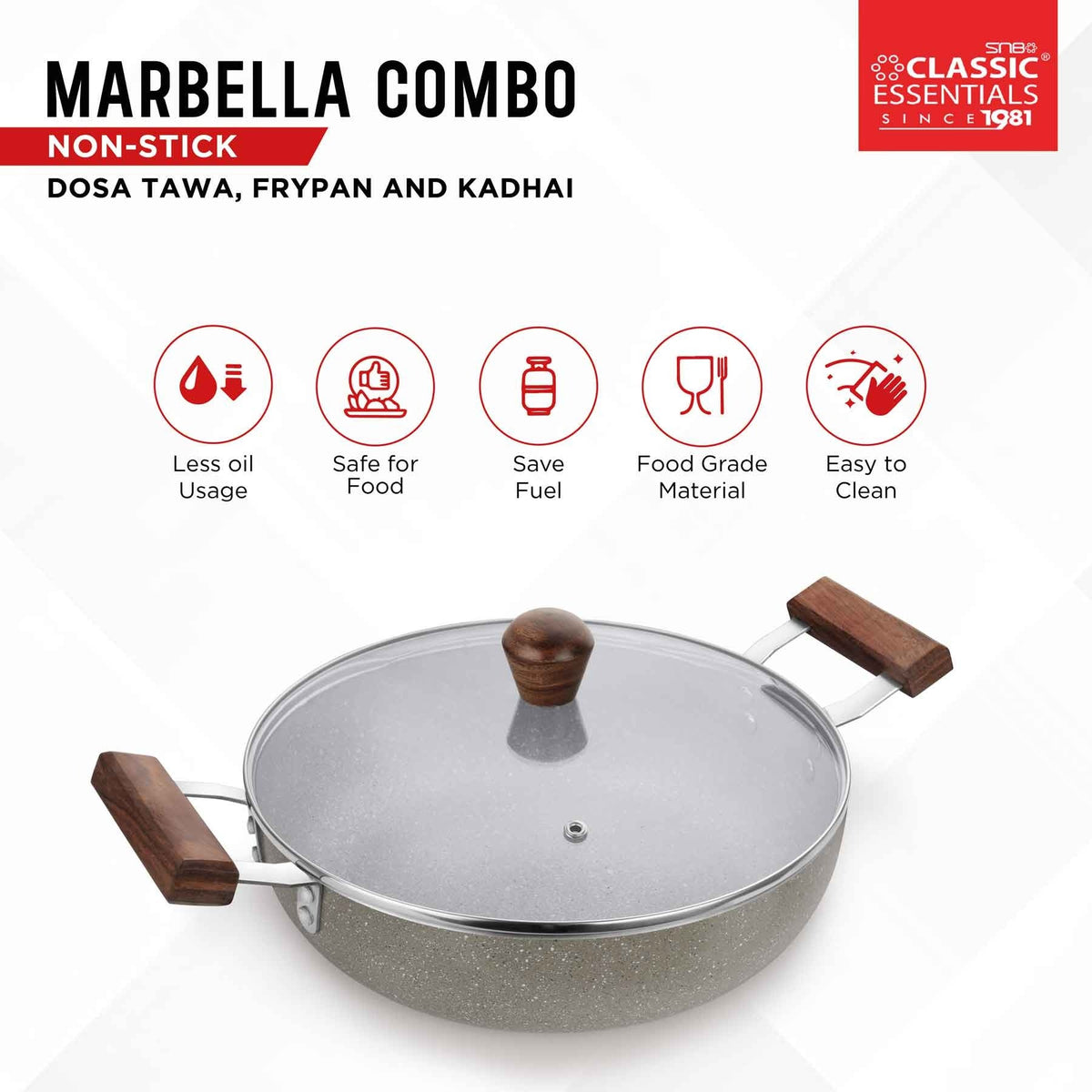 Combo Non-Stick Dosa Tawa Frypan and Kadhai