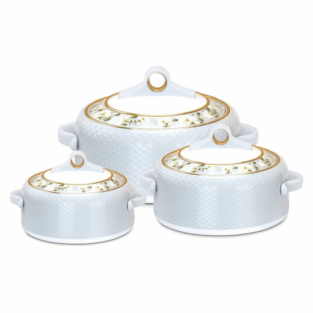 Coral Insulated Casserole Gift Set of 3 (1000 ml+1500 ml+2000 ml) Grey