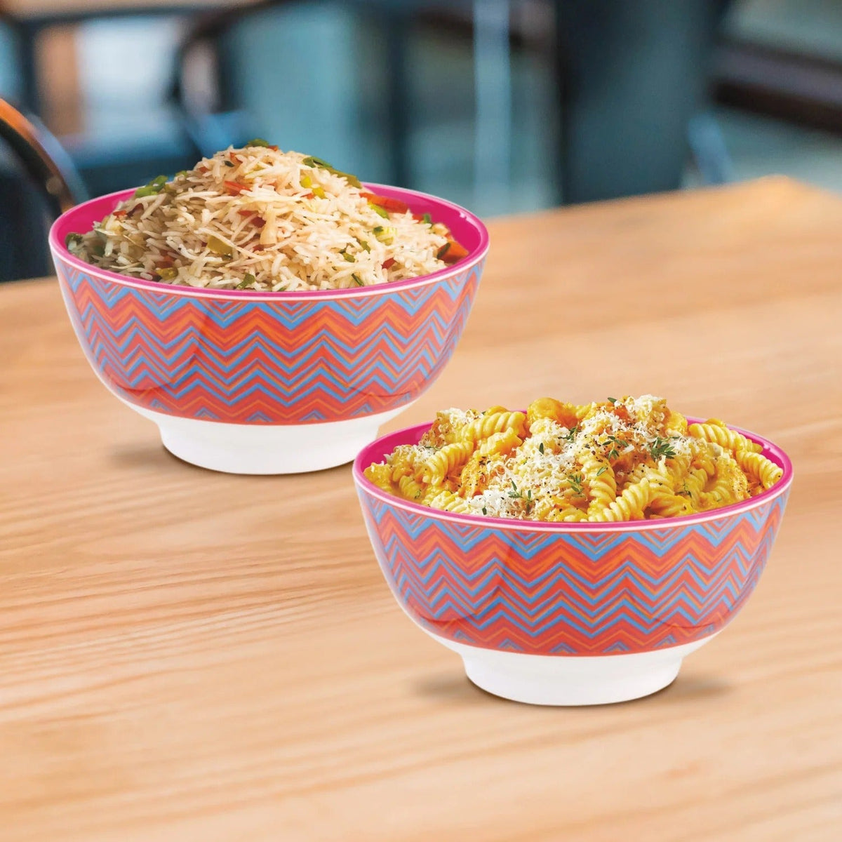 Melamine Noodle Bowl DLX Single 750 ml Chevron
