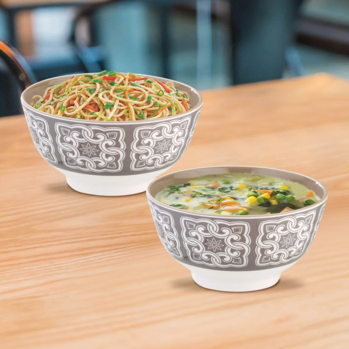 Melamine Noodle Bowl DLX Single 750 ml Classical Grey