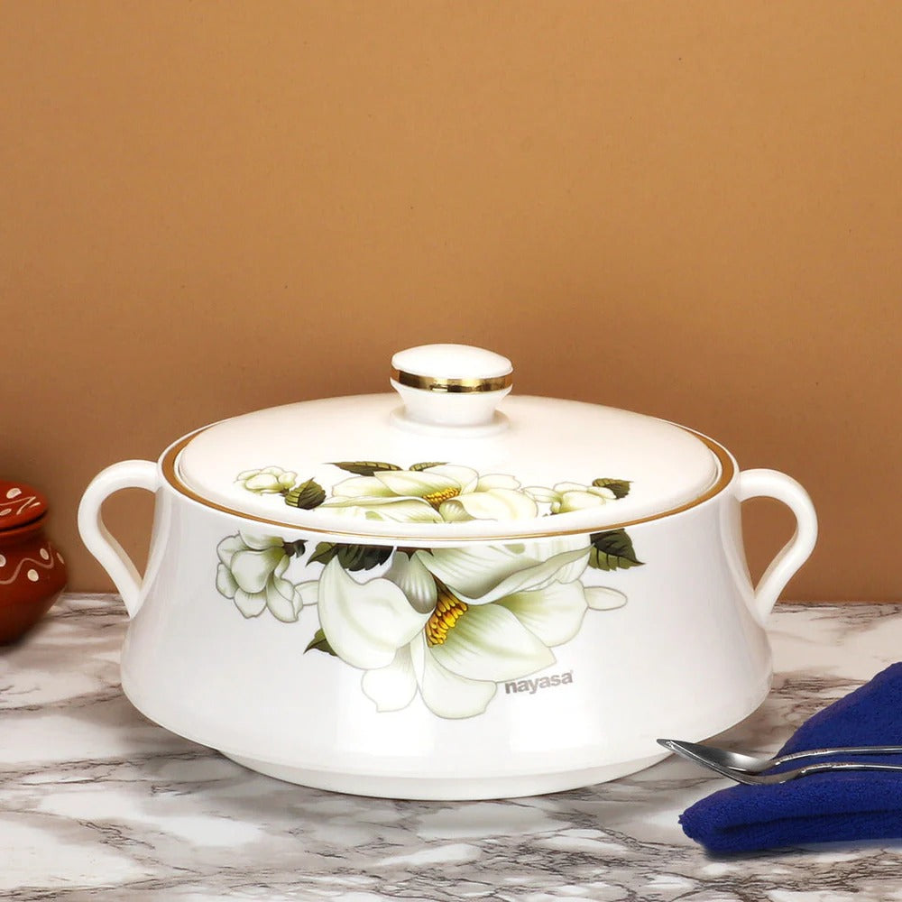 Lorenzo Insulated Casserole 1500 ml White & Green