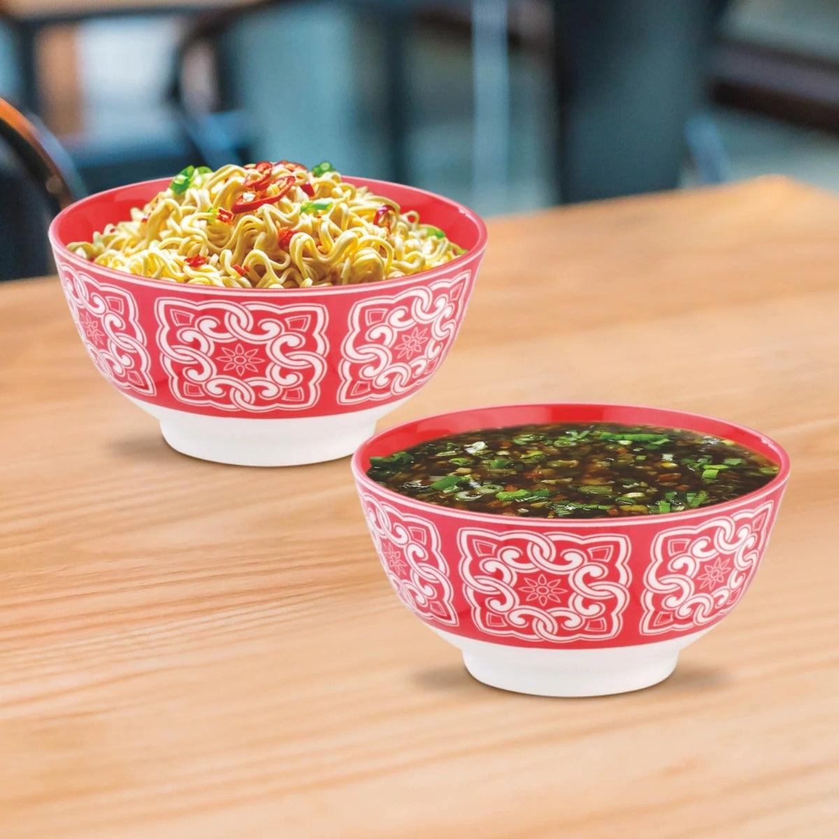 Melamine Noodle Bowl DLX Set of 2 350 ml Each Classical Orange