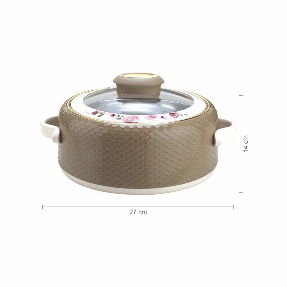 Coral Glass Lid Insulated Casserole 2000 ml