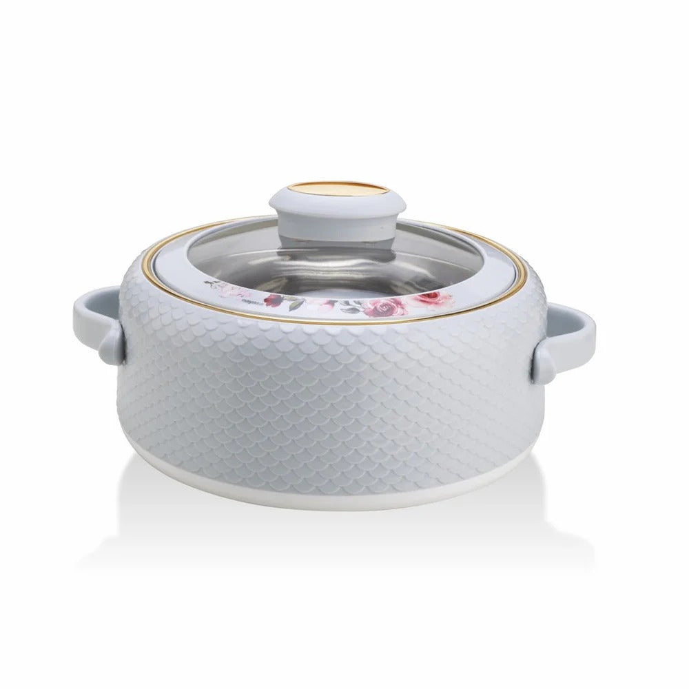 Coral Glass Lid Insulated Casserole 1500 ml Grey