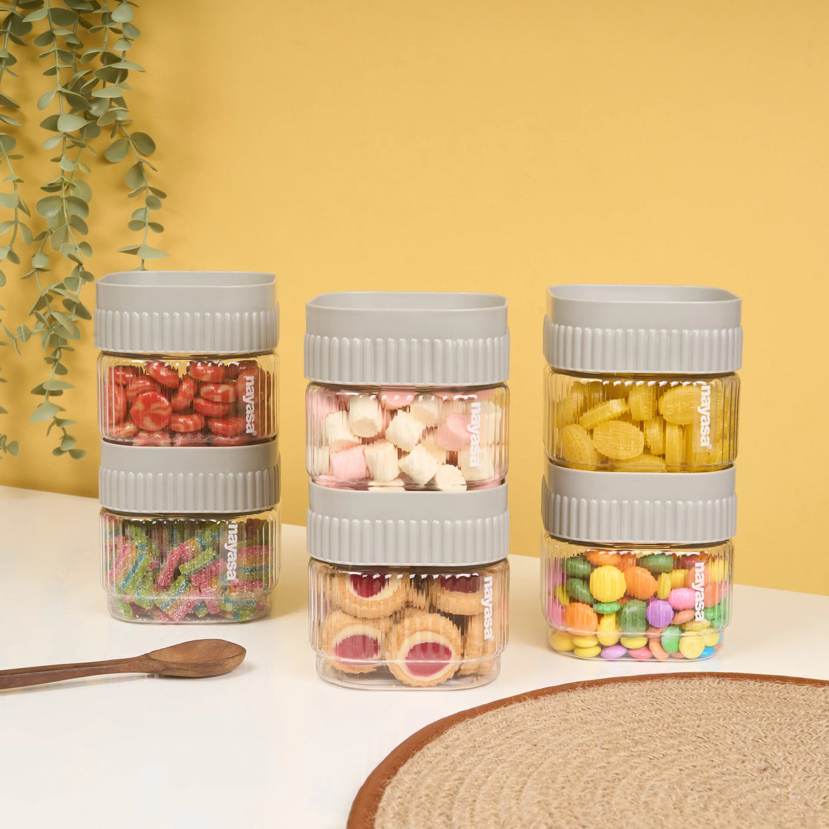 Refresh Airtight Food Storage Container Set of 6 Grey 500 ml