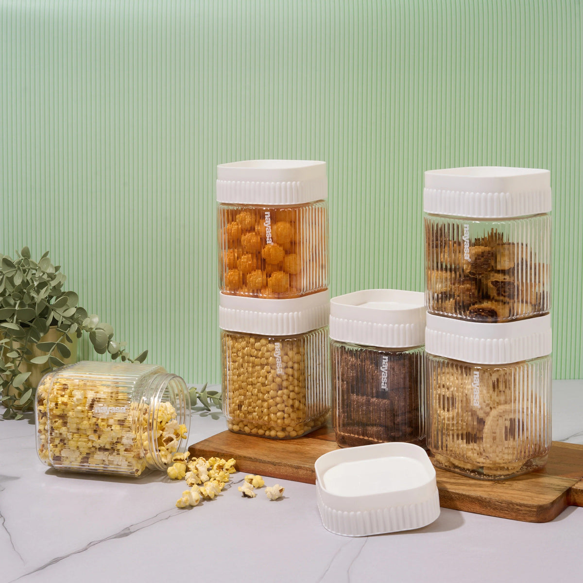 Refresh Airtight Food Storage Container Set of 6 White 750 ml