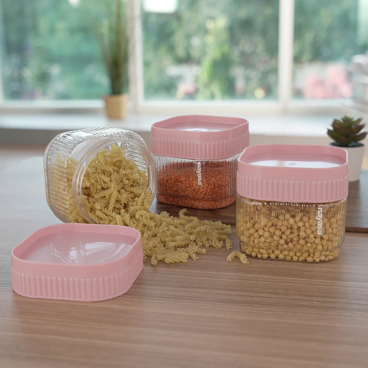 Refresh Airtight Food Storage Container Set of 6 Pink 500 ml
