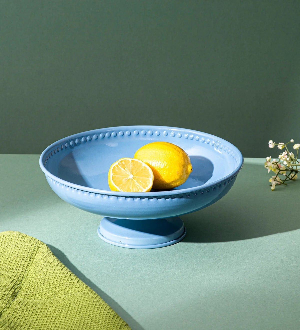 Elegant Blue Bowl for Centerpiece Decorative Serving Bowl