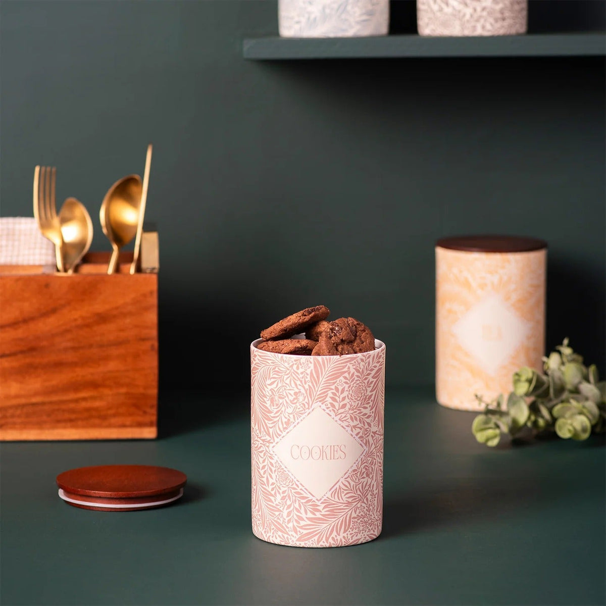 Exquisite Floral Jars Canister Set of 4 for Tea Coffee Sugar Namkeen