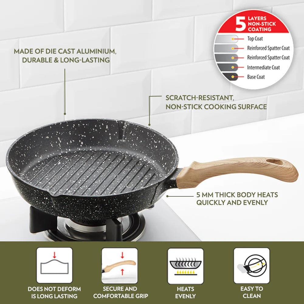 Induction Non-Stick Grill Fry Pan 24 cm