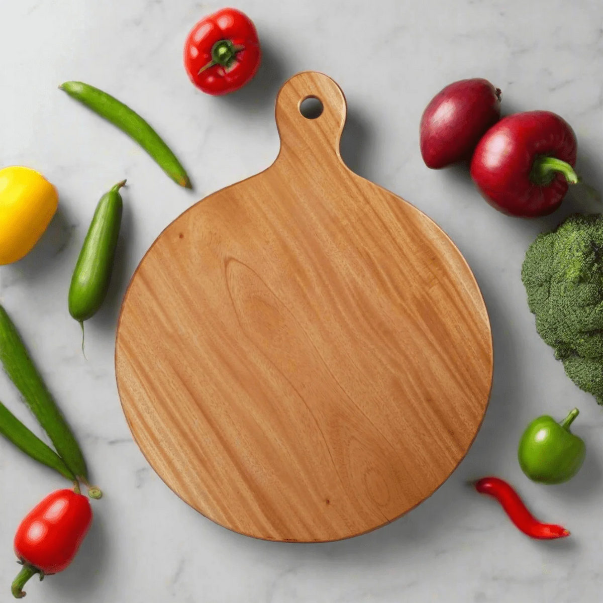 Neem Wood Chopping Board Compact Round