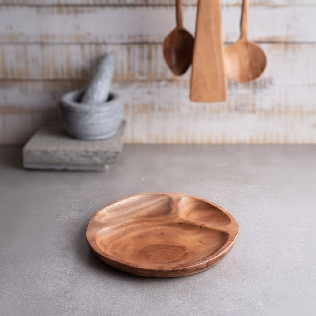 Neem Wood Dinner Plate Kids Plate - Medium